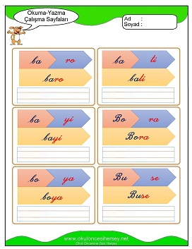 B sesi Çalışma Sayfaları